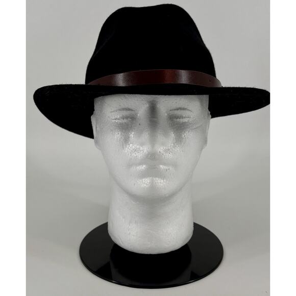 Brixton Other - Brixton Men’s Messer Fedora Hat Black 100% Wool Size 7.25 (58cm) Medium Boho